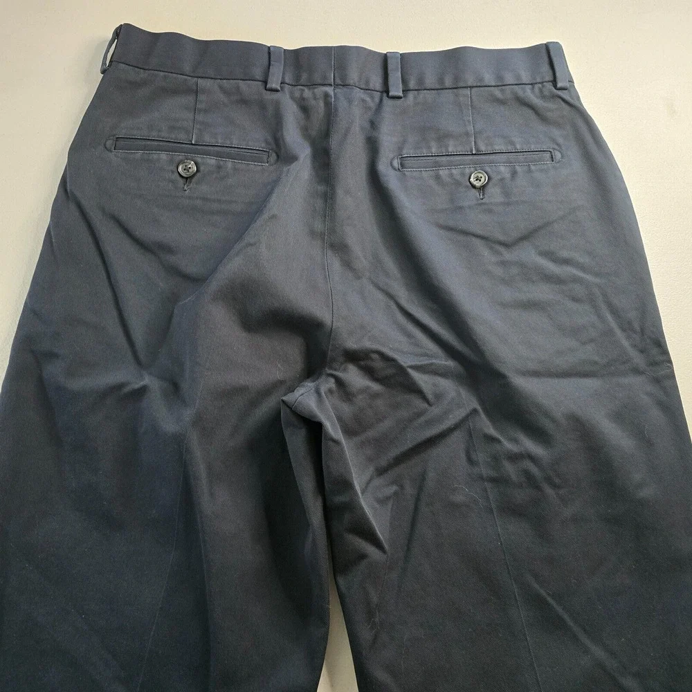 Nordstrom Chino Pants Men's 34 x 34 *** Dk Blue Straight Smartcare Wrinkle Free